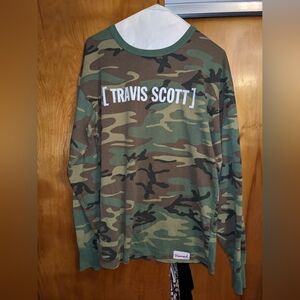 Travis Scott Camo Shirt L/S Pullover Rap Music